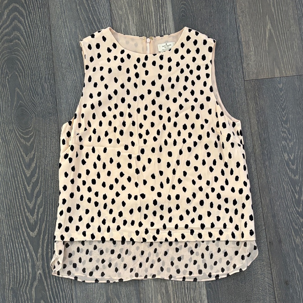 Kate Spade Black and Cream Polka Dot Top wt23
